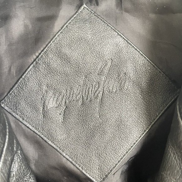 Vtg Jacqueline Ferrar Black Leather Jacket Y2K - Picture 5 of 7